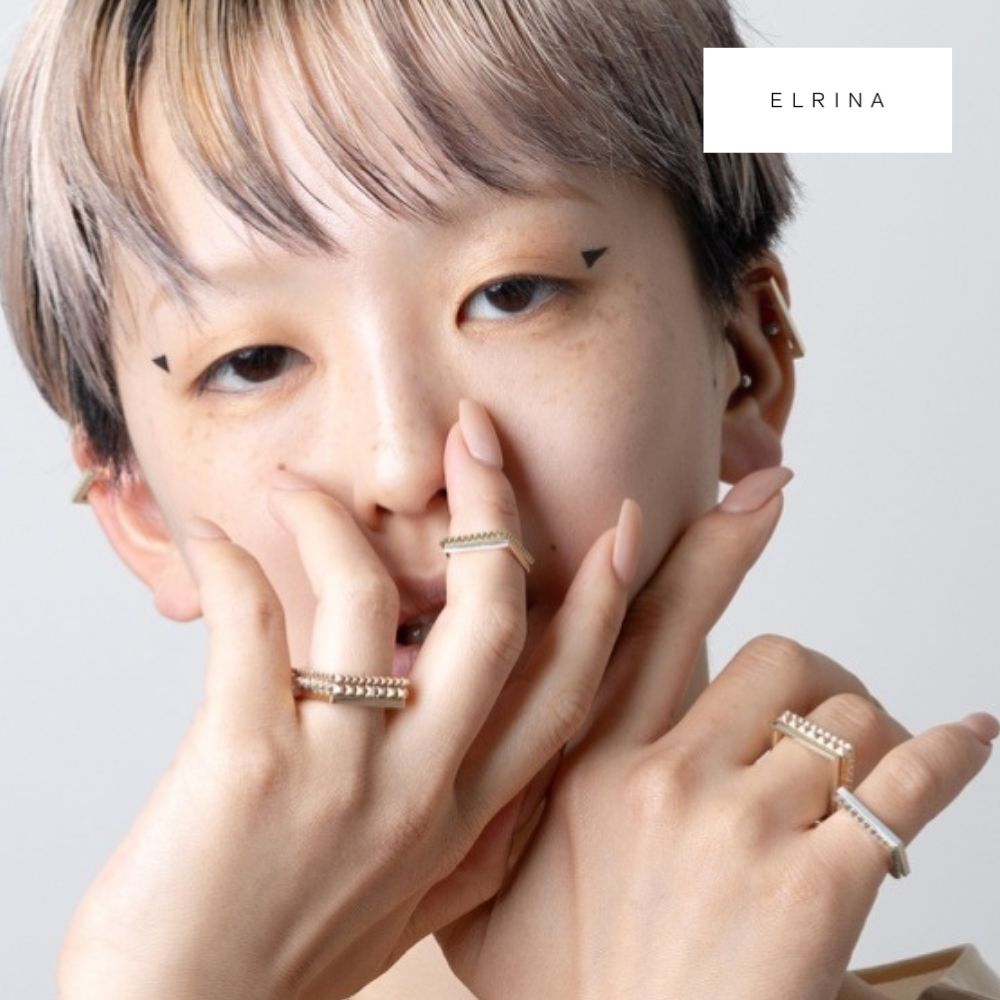 ELRINA Design オリジナル商品 SQUARE RING スクエア リング シンプル シルバーリング ミニマル デザイン 指輪