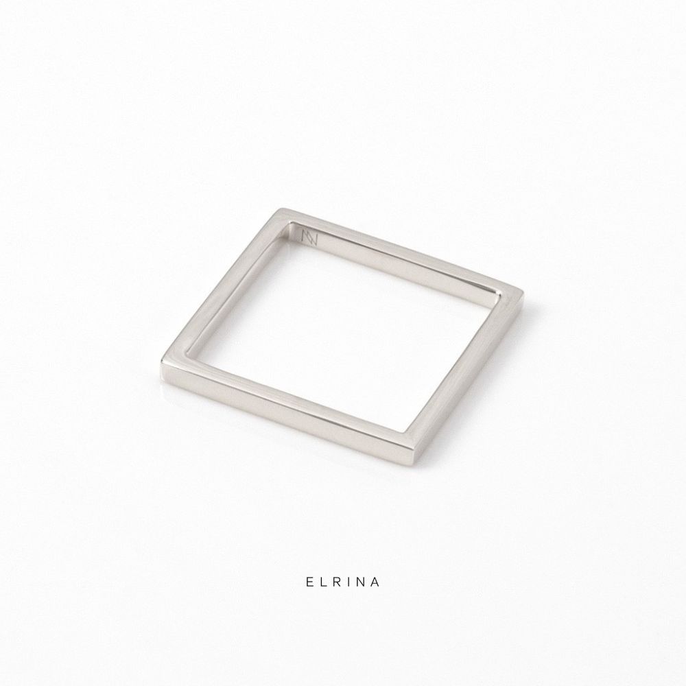 スクエアリング シルバー SV925 K10 K18 プラチナ 指輪 レディース メンズ 日本製 ELRINA|ELRINA JEWELRY DESIGN