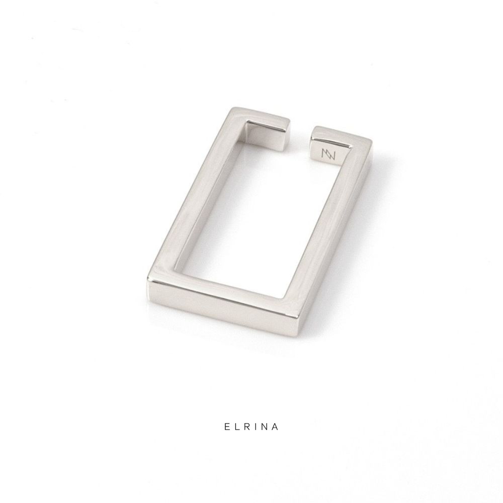 イヤーカフ 片耳用 レクタングル シルバー SV925 K10 K18 プラチナ レディース メンズ 日本製 ELRINA｜ELRINA JEWELRY DESIGN