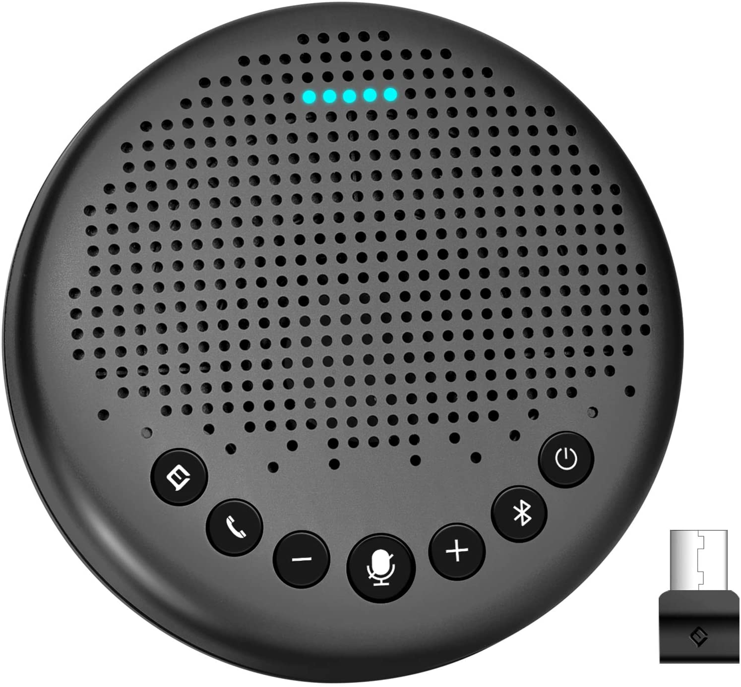 スピーカーフォン eMeet Luna 在宅勤務 テレワーク 連結機能 VoiceIAモード エコー・ノイズのキャンセリング 会議用マイクスピーカー ワイヤレススピーカーフォン 5-8名対応 360度全方向集音 USB/Bluetooth/AUX対応 リモートワーク・オンライン会議 グレー｜エルサチ