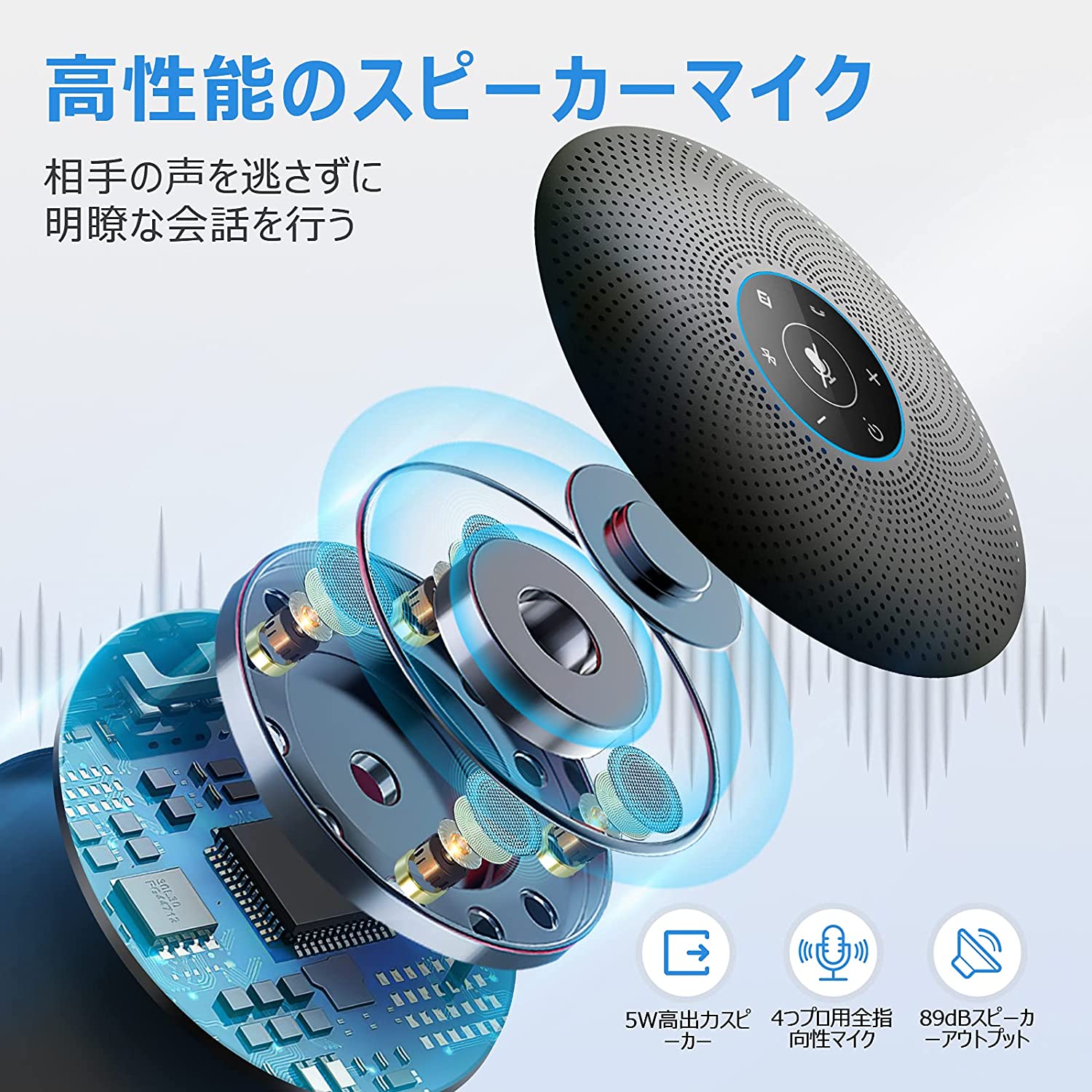 市場 eMeet 360度全方向集音 M2 最大15人まで対応 Maxスピーカーフォン エコー ノイズのキャンセリング マイクスピーカー USB  Dongle対応 Bluetooth 在宅勤務用