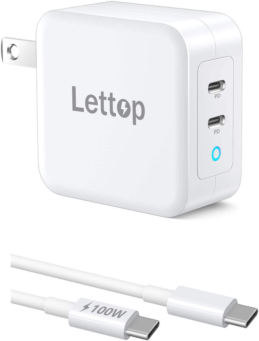 Pd 充電器 Lettop Usb C充電器 100w Gan 窒化ガリウム 採用 2ポート 折畳式 1m Type Cケーブル付き Pse認証済 Type C 急速充電器 Iphone Macbook ノートパソコン Switch Android各種 その他usb C機器対応 ホワイト Roadsafeasphalt Com Au