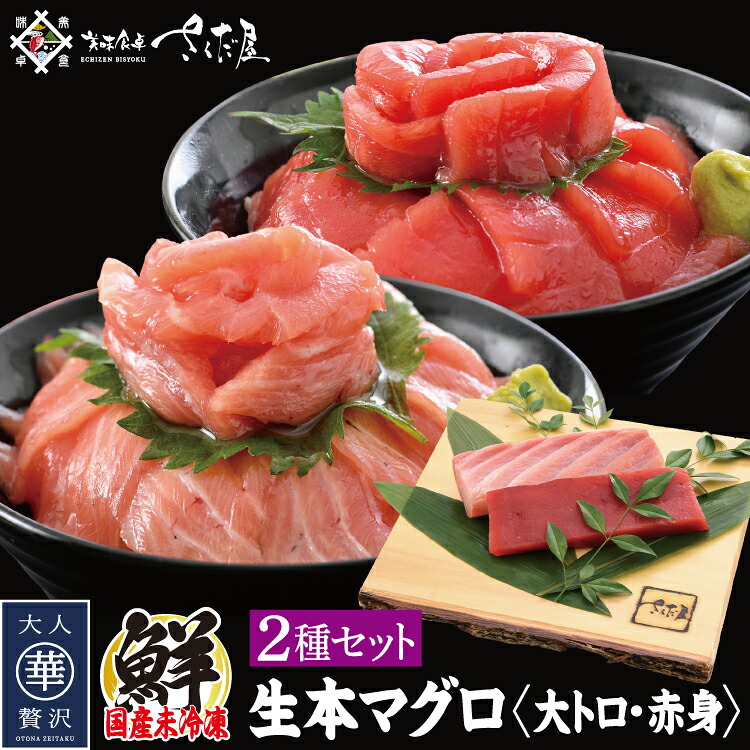 国産生本マグロ 大トロと赤身 2種セット 国産生本マグロ 大トロと赤身 2種セット