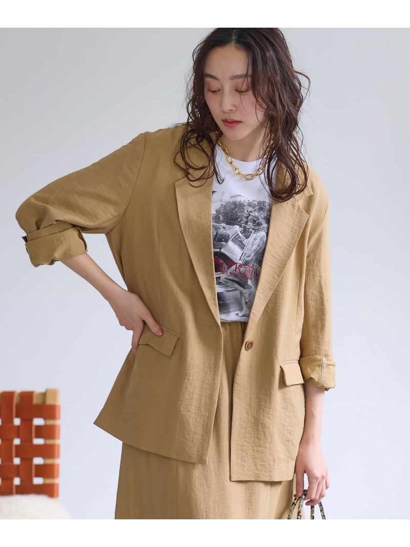 【SALE／20%OFF】フィラメントツイルジャケット/659647 Elura エルーラ ジャケット・アウター テーラードジャケット・ブレザー 黒いこと ベージュ 赤銅色【RBA_E】【貨物輸送無料】[ Fashion]