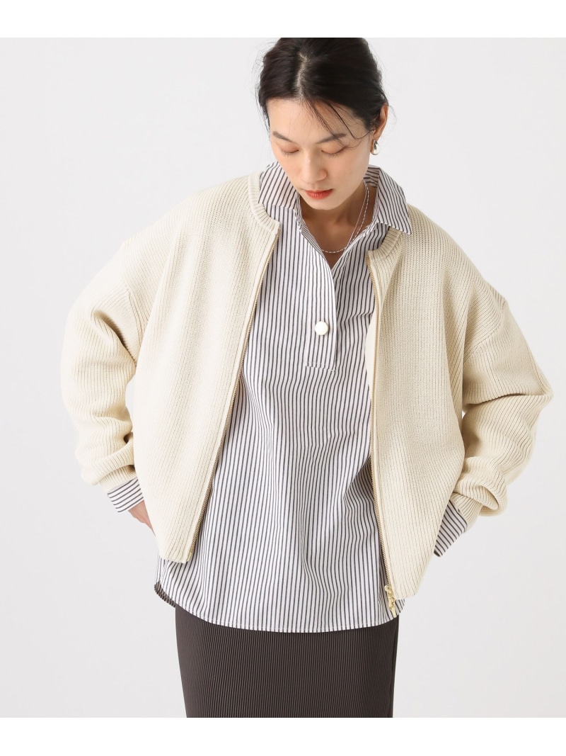 【SALE／20%OFF】リネンライクジップカーディガン/646535 Elura エルーラ トップス ニット ベージュ ホワイト【RBA_E】【送料無料】[ Fashion]