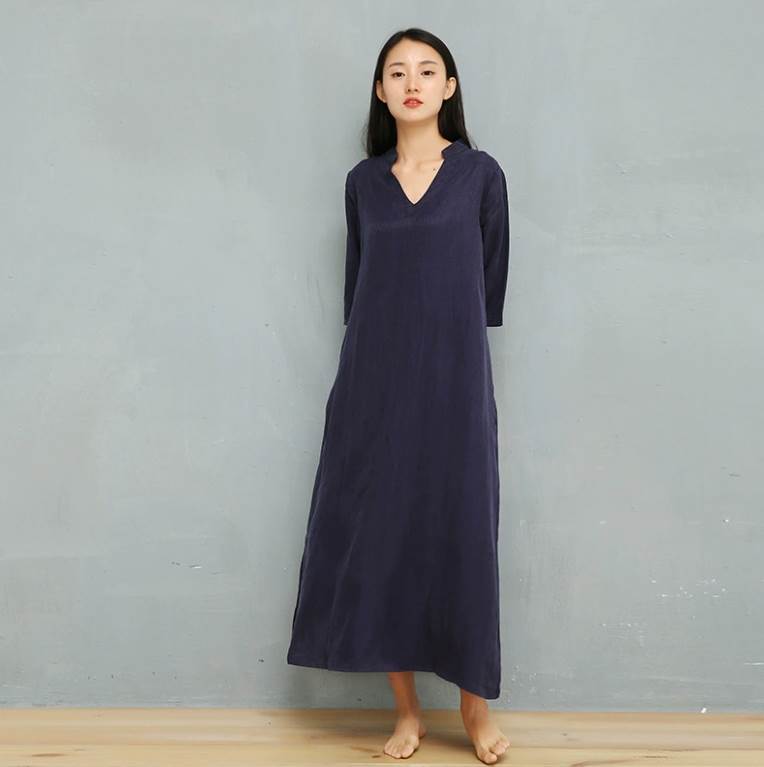 ゆったり ワンピース ロング丈 五分袖 Vネック Aライン フレア かわいい 大人可愛い きれいめ シンプル カジュアル 大人 上品 おしゃれ お洒落 かっこいい 無地 春 秋 20代 30代 レディース デート 女子会 ネイビー ホワイト フリーサイズ 9,074円
