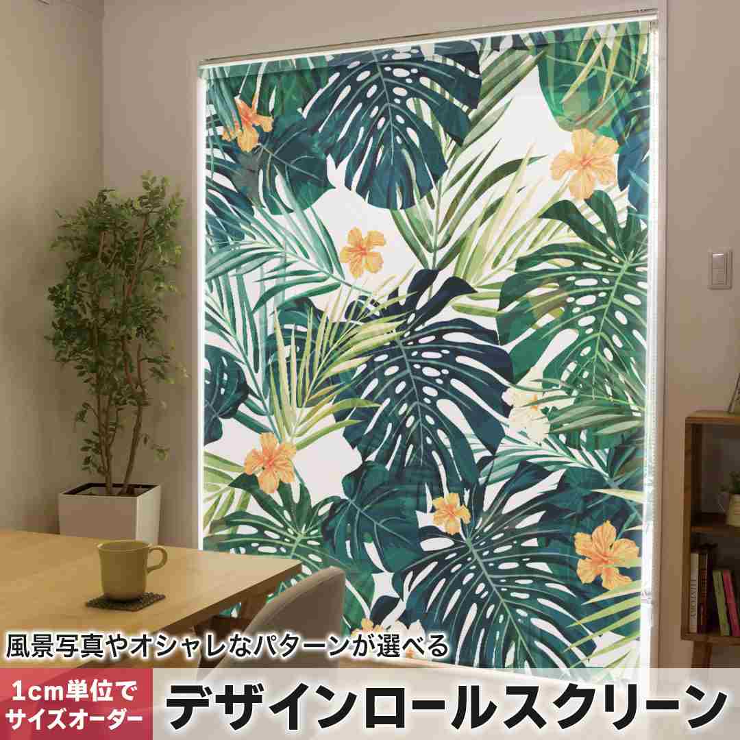1糎ユニット大きさ購入注文 ロールスクリーン ロールカーテン 購入注文お手伝いさん タチカワ 日本製 中仕切り 覆い布 採光 非遮光 包みかくし UVとり捨てる 覆い布線路 チェーン店式 引っ張ること式 ハイビスカス 花 草木 012086