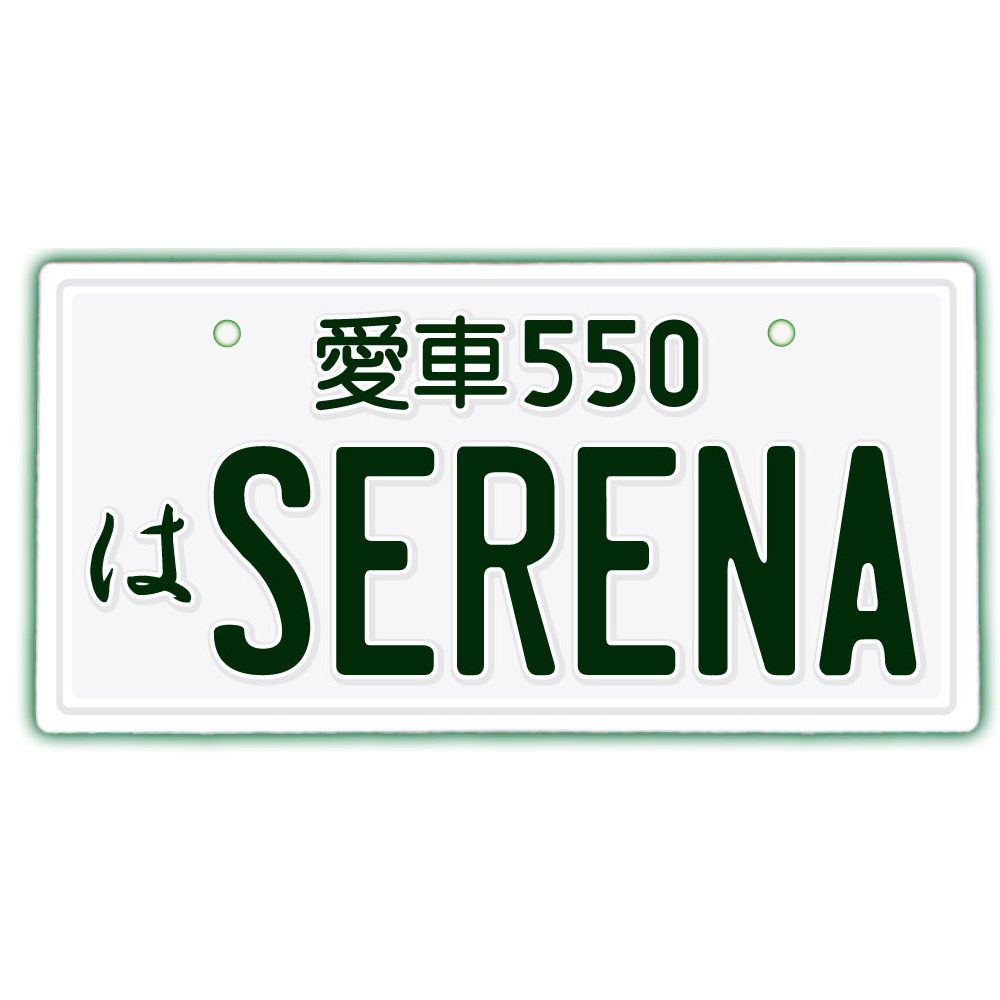 楽天市場 なんちゃってナンバープレート Serena 文字固定タイプjdmプレート 車種名 カスタムカー 愛車 カーアクセサリー カーグッズ 日産 Nissan ダッシュボード イベント 展示用 カーショー カスタマイズ Emblem楽天市場店