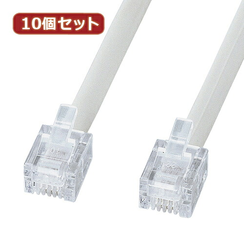 10個セット サンワサプライ エコロジー電話ケーブル(ノーマル) TEL-EN-7N2 TEL-EN-7N2X10|EMBL 店