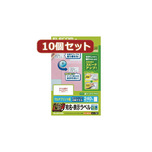 10個セットエレコム キレイ貼り 宛名・書きあらわす下げ札 EDT-TMEX12RX10
