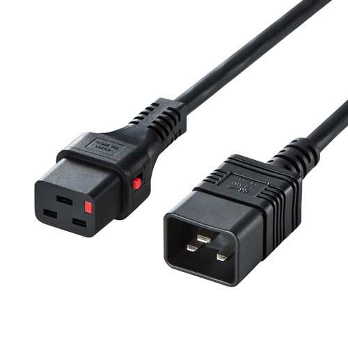 サンワサプライ 抜け防止ロック電源コード APW15-C20C19LK03｜EMBL　店