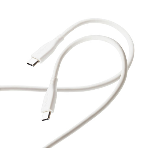 【5個セット】 エレコム なめらかUSB Type-Cケーブル(非認証品、C-C) MPA-CCSS10WHX5