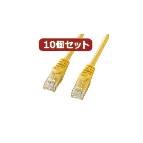 10個セットサンワサプライ カテゴリ6UTPLANケーブル 5m イエロー LA-Y6-05YX10|EMBL 店