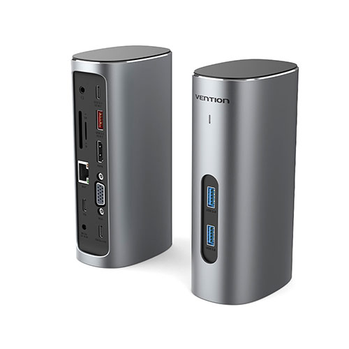 VENTION 12-in-1 USB-C タワードッキングステーション アルミニウム合金 グレー TP-8177|EMBL 店