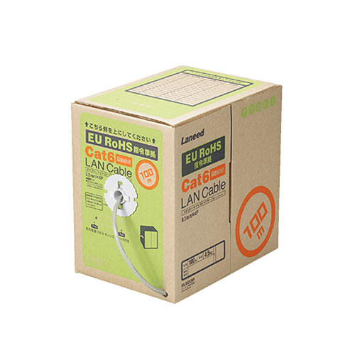 エレコム RoHS対応LANケーブル CAT6 100m ライトグレー コネクタなし リレックス LD-CT6/LG100/RS|EMBL 店