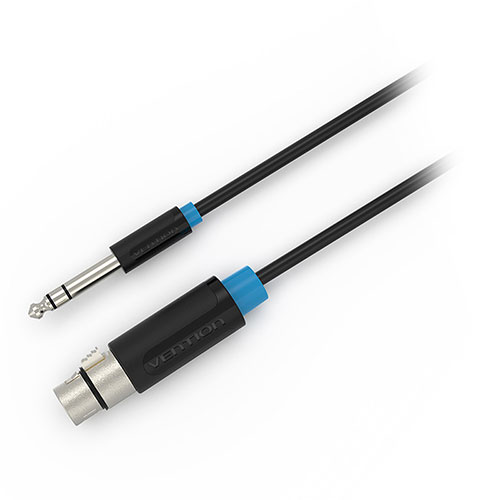 【5本セット】 VENTION 6.5mm Male to XLR Female オーディオケーブル 3m ブラック BB-5732X5