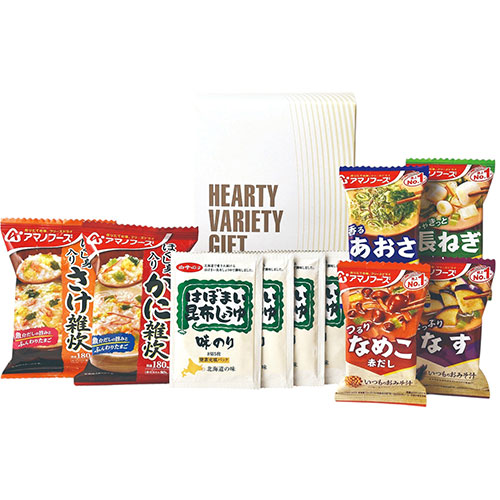 【12セット】 簡単便利おいしい和朝食セット 【アマノフーズ(かに・さけ)・アマノフーズいつものおみそ汁(あおさ・なめこ) ほか】 FUJI-010475214X12｜EMBL　店