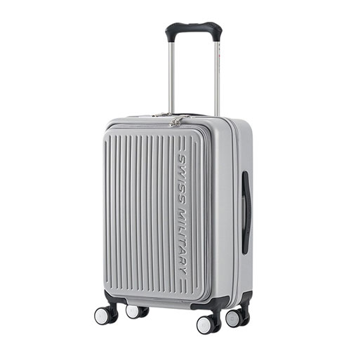 SWISS MILITARY フロントオープン型スーツケース AVENTURA アベンチュラ 55cm シルバー SM-A420P-SILVER｜EMBL　店