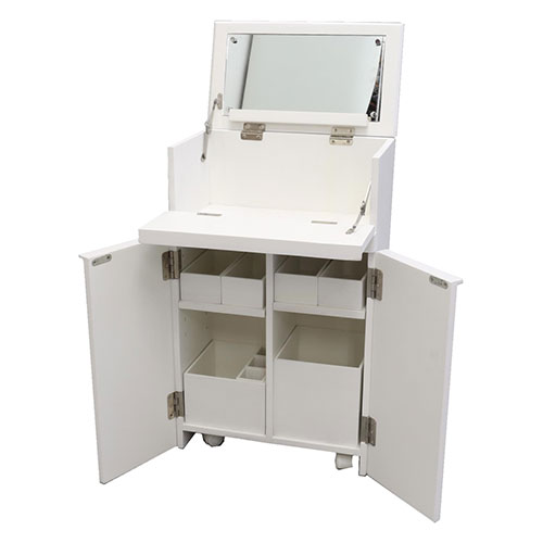 オスマック スマホが観られるお化粧ワゴン ホワイト CST-352058W|EMBL 店