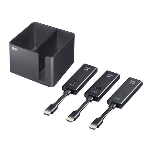 サンワサプライ 4K対応ワイヤレスHDMIエクステンダー HDMI送信機2台 収納BOXセット VGA-EXWHD12SET|EMBL 店