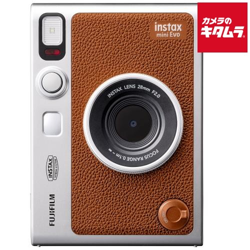 フジフイルム インスタントカメラ instax mini Evo 「チェキ」BROWN USB Type-C対応 ハイブリッド デジカメ