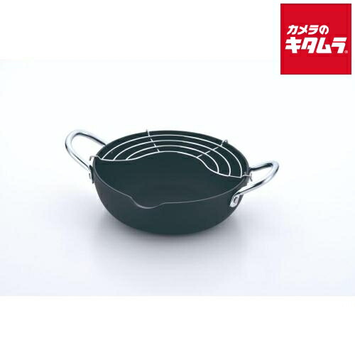サミット工業 #700182 厚さが自慢！鉄の天ぷら鍋 20cm(網付き) ガス火専用