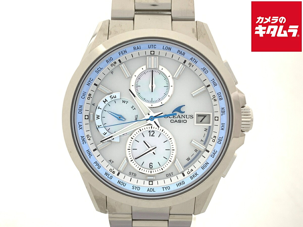 【中古】 【並品】 カシオ オシアナス ホワイト OCW-T2610H-7AJF? チタン 【1年保証】