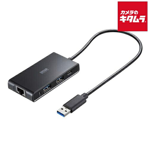 サンワサプライ USB-3HLS8BK USBハブ付き 2.5ギガビットLANアダプタ