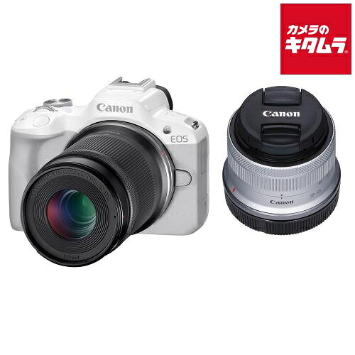 キヤノン EOS R50 ダブルズームキット ホワイト Canon ミラーレス一眼カメラ Wi-Fi搭載 入門 初心者 《納期約１－２週間》