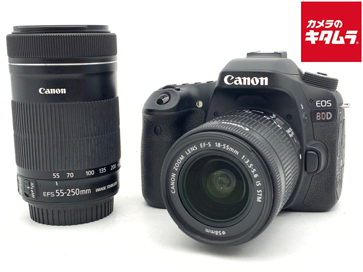 【中古】 【並品】 キヤノン EOS 80D ダブルズームキット 【デジタル一眼レフ】 【6ヶ月保証】