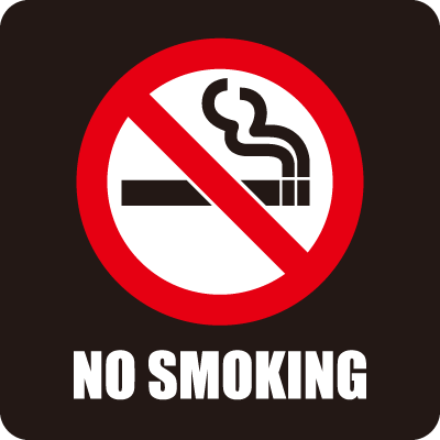 楽天市場 送料無料 店舗向けノースモーキング喫煙禁止ステッカー 黒赤タイプ 外から貼るタイプ 5x5cm エンブレムファクトリー楽天市場店