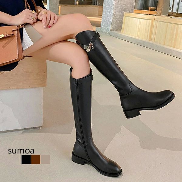 新品未使用箱付23cm◎ANDALUSSIER ロングブーツ 二重ベルト レザー imm112314527c655_1.jpg