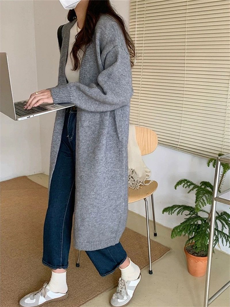 全3色 S M 冬 秋 体型カバー きれいめ 防寒アウター 羽織り ライトアウター カーディガン 長袖 カジュアル 秋冬 おしゃれ ロングカーディガン 厚手 レディース ロングカーデ ロング