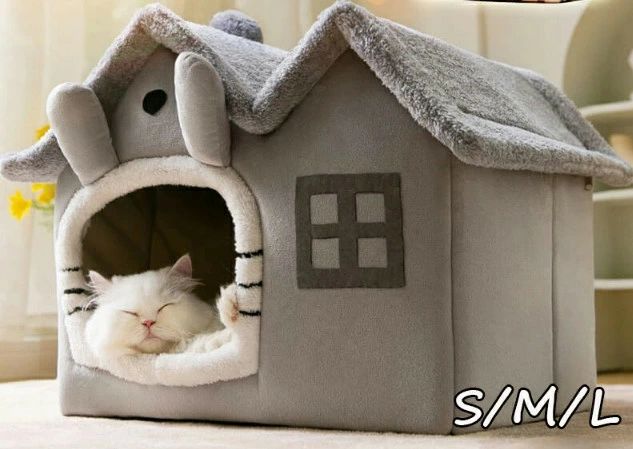 S/M/Lサイズ 折りたたみ可 洗える おしゃれ 冬 秋 ふわふわ 屋根付き 小屋 猫 犬 ペットハウス 三角屋根 犬小屋 室内用 ペットベッド ハウス 猫 冬 ベッド ペットハウス 犬
