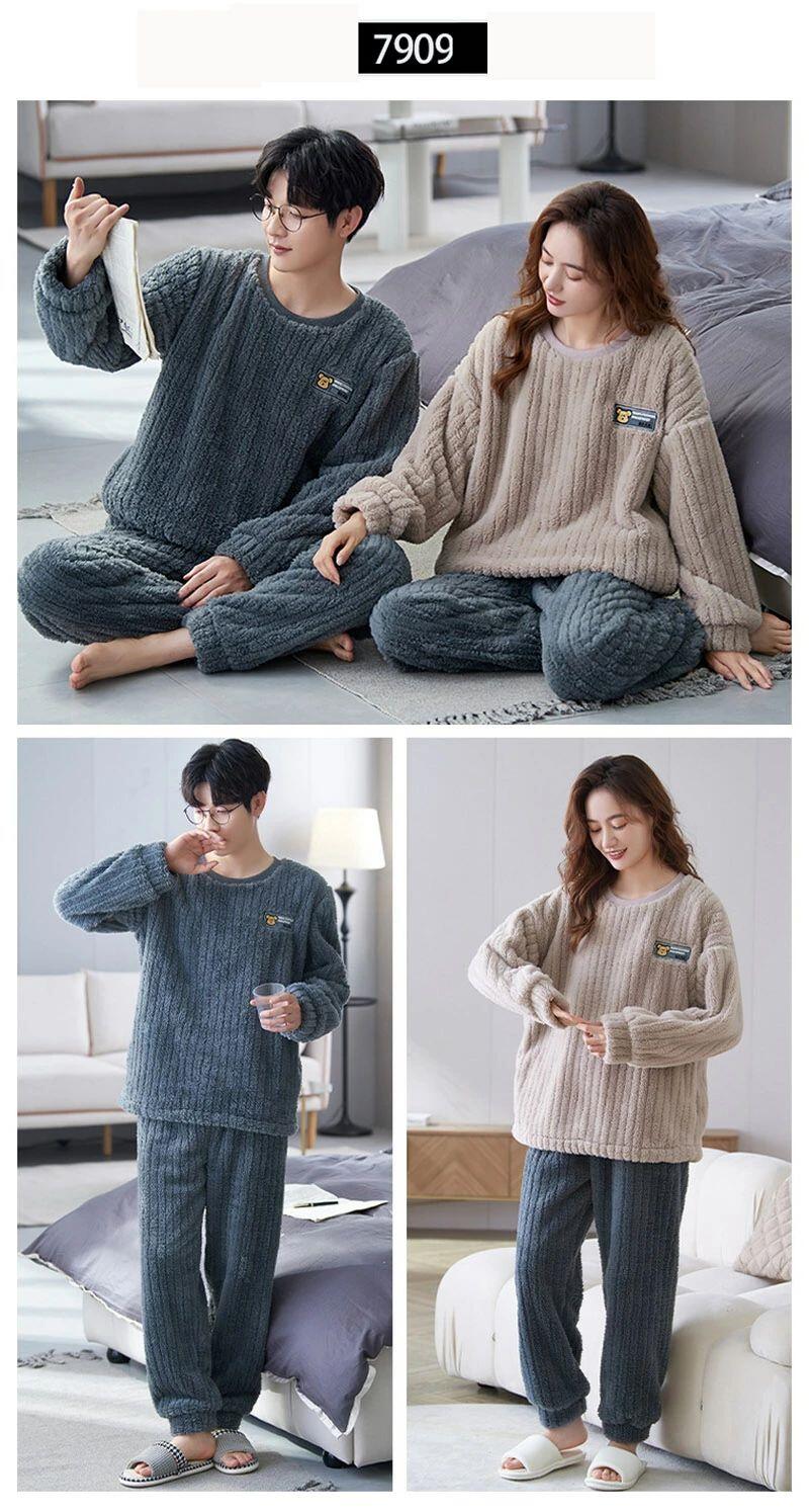 メンズ もこもこ セットアップ セット かわいい プレゼント 母の日 ルームウェア 部屋着ペアルック 冬 おしゃれ 厚手 裏起毛 マイクロファイバー プルオーバー ペア パジャマ レディース 上下 スウェット 秋冬 パジャマ ペア 新作入荷！
