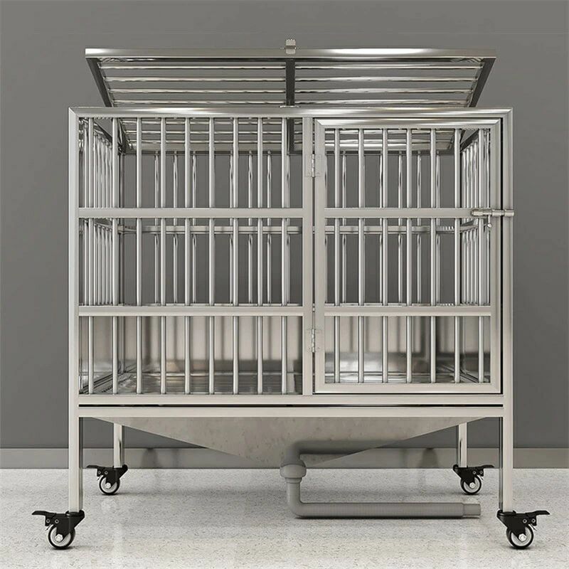 犬伏せ籠 拾受け答え鋼 犬用伏せ籠 犬の柵 犬掘っ立て小屋 小型/中型/大型犬 屋内伏せ籠 室外用 キャスター付き添い人 漏斗お盆 犬用室内用便器下水道