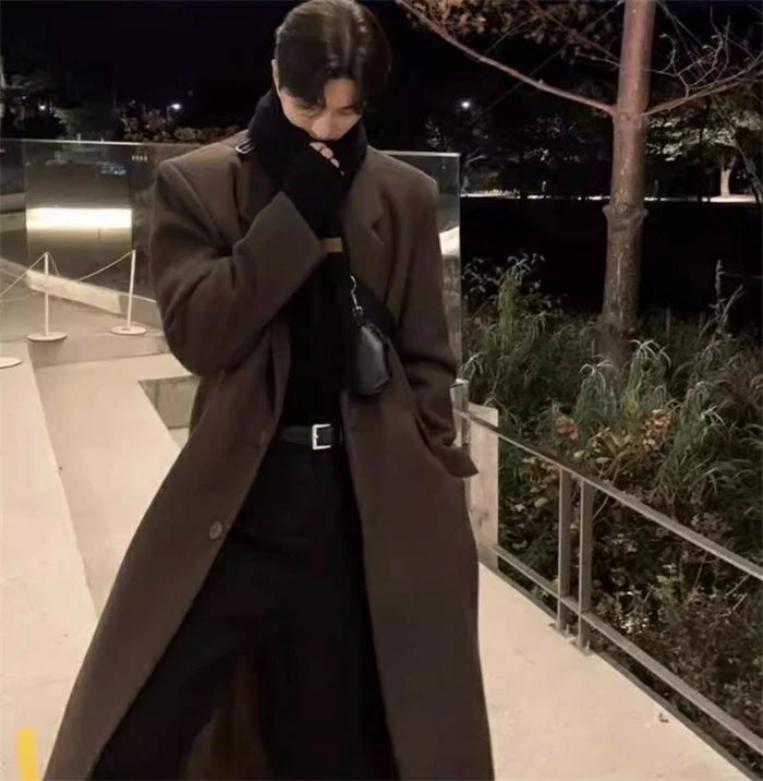 チェスターコート 商行為 ロング厚地の外套 ダブル アウター 服 心地好い 今めかしい 通い 成人男性服 生あたたかい 秋冬 上衣 か細い
