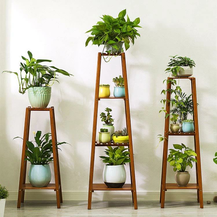 園芸ラック 竹製品 フラワースタンド 観葉植物台 簡易テーブル 省スペース 室内 花台 ベランダ 送料無料