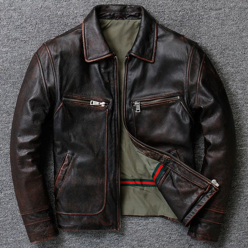 本革ジャケット　本革　牛革　革ジャケット　本革ライダースジャケット　オイルワックス加工　レザージャケット　革ジャン　メンズ　カジュアル