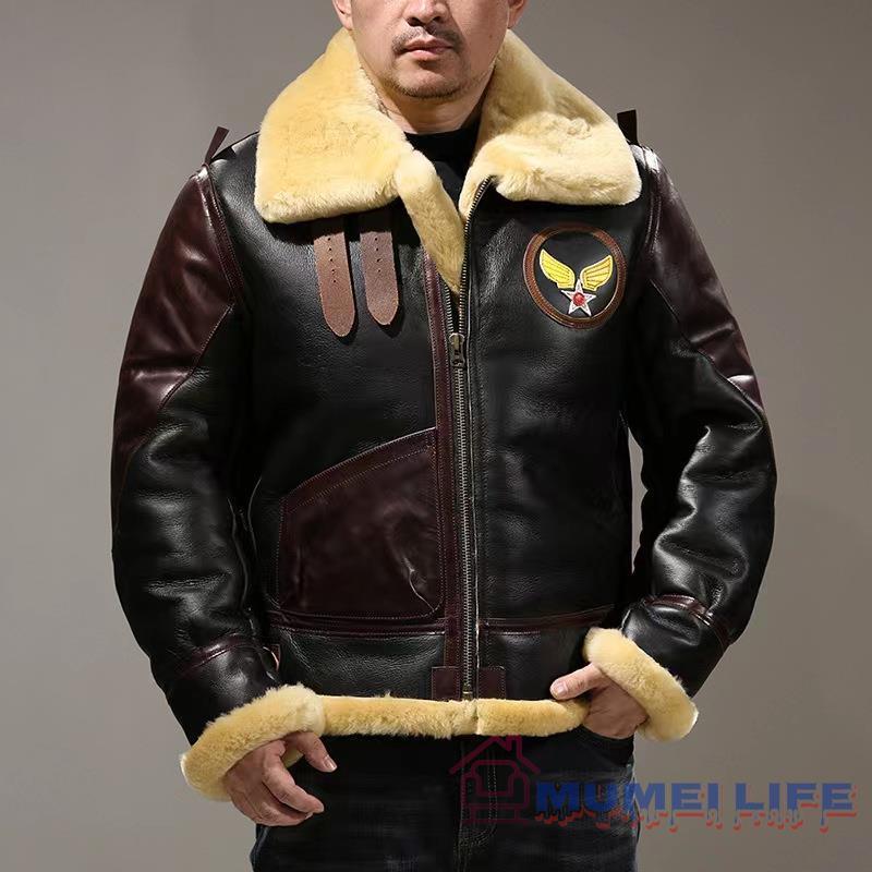 高級感満載◆ 復刻40's TYPE B-3 ムートンフライトジャケット WWII B-17 メンフィス・ベル 牛革