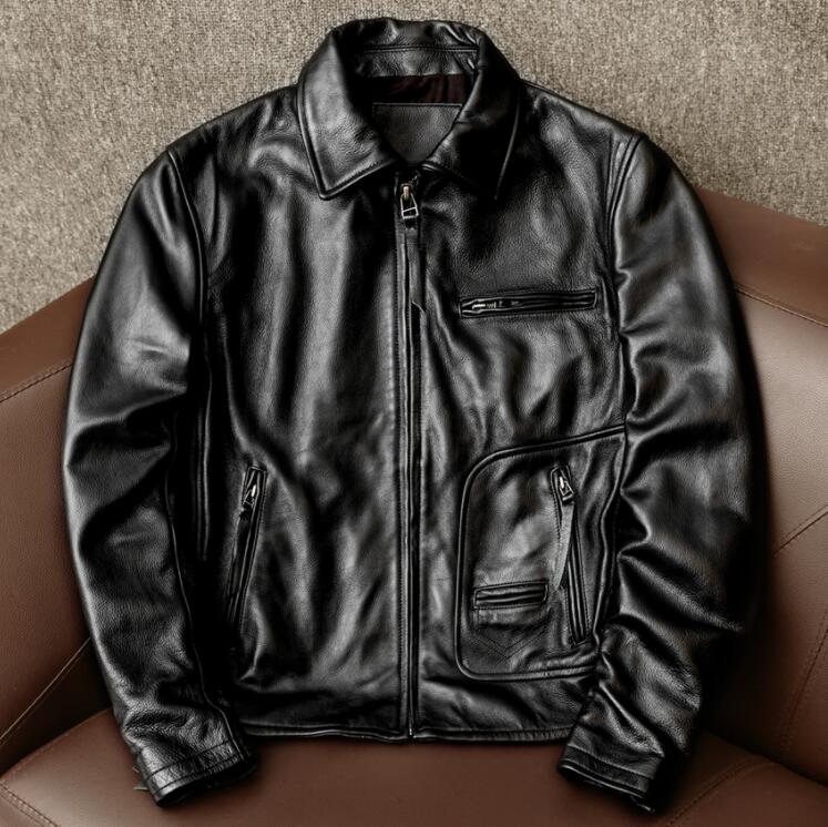 メンズレザー　ユーズド加工　ハレージャーキン ベスト 本革　牛革　バイクジャケット ライダース　S～4ＸL　黒
