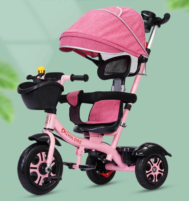 子供用三輪車 ベビーカー（両対面）三輪車 乗用玩具 かじとり 手押し棒 ガードレール付き サンシェード こども自転車１～6歳子供用 おもちゃ 乗り物 軽量 収納かご ハイキング ギフト プレゼント ベビーバイク こども 誕生日プレゼント 7,520円