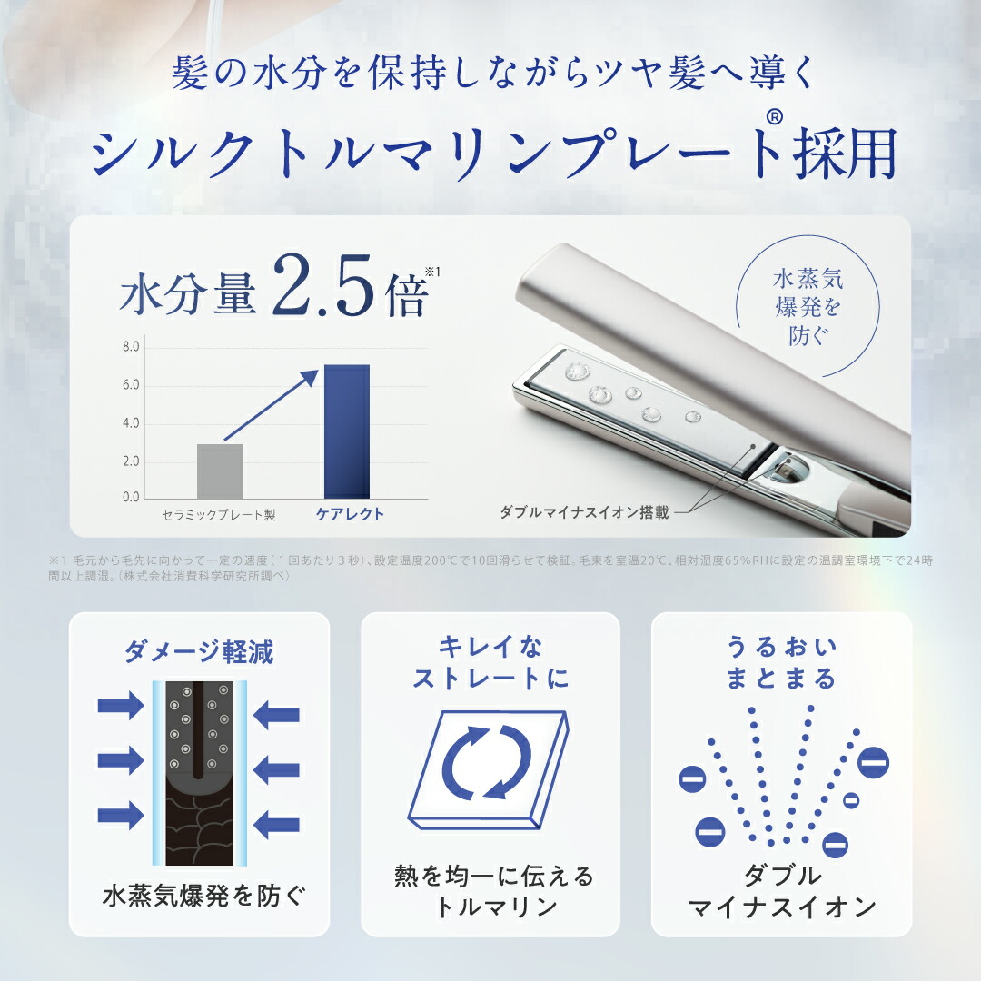 プリュスオー ケアレクト スムースケアアイロン 25mm 耐熱ポーチ