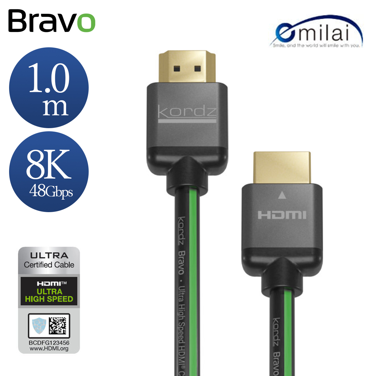 楽天市場】HDMIケーブル 1.5m 150cm Kordz BRAVO BRAVO-HD0150 8K 4K