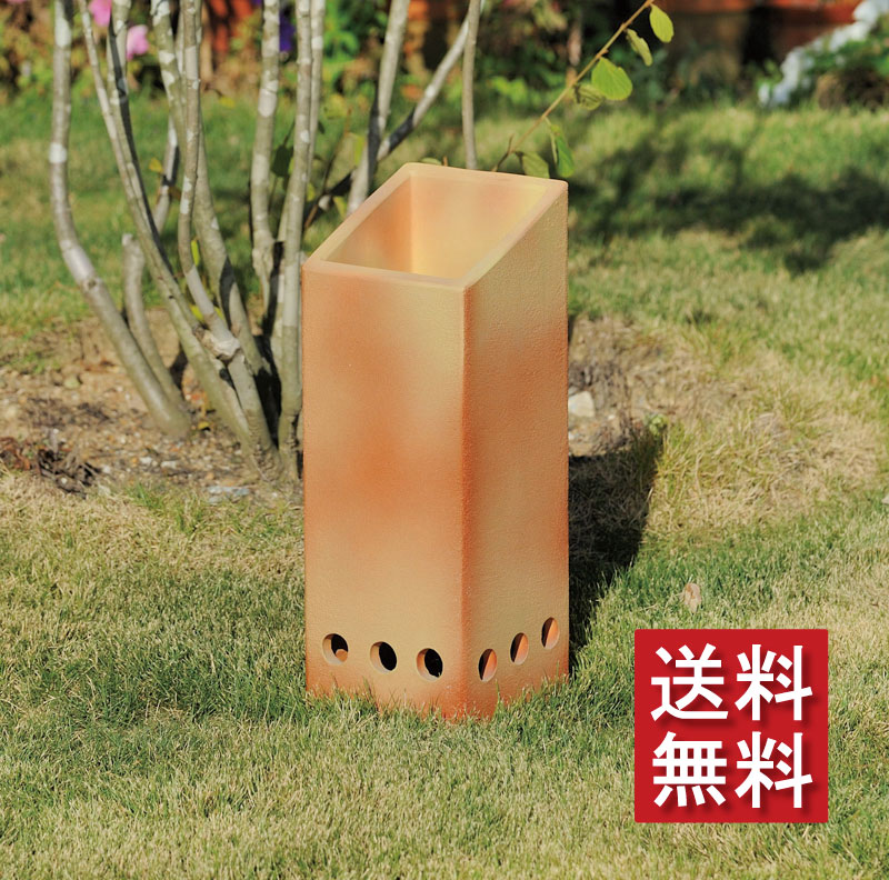 ガーデンライト おしゃれ 国産 上に向かってこぼれる光が優雅にお庭をライトアップ 6型 モダン 日本製 素焼き 素焼 素焼 庭 庭園 新信楽のあかり エクステリア ガーデニング アップライト 和風 屋外 火色 おしゃれ 野外 Led オンリーワンクラブ 外灯 灯り 国産 灯篭 洋風