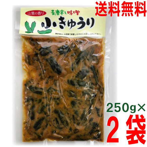 市場 メール便送料無料 青唐辛し味噌 小きゅうり 山里の香り 250ｇ×2袋