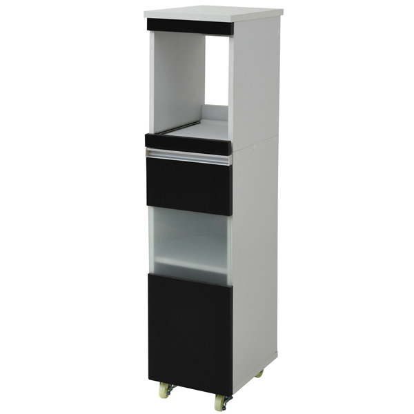 【返品OK!条件付】JKプラン キッチン 隙間収納 ラック 幅30 奥行39.5 高さ127 FKC-0003-WHDB ホワイト×ダークブラウン【KK9N0D18P】【160サイズ】