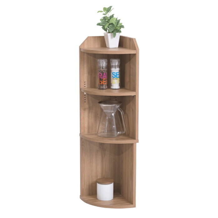 【返品OK!条件付】JKプラン キッチンカウンター下収納 コーナーラック 幅22cm 奥行22cm 高さ80cm YHK-0207-BR ブラウン コーナーシェルフ ディスプレイラック リビング収納 小物収納 薄型 ジェイケイ・プラン JK-PLAN【KK9N0D18P】