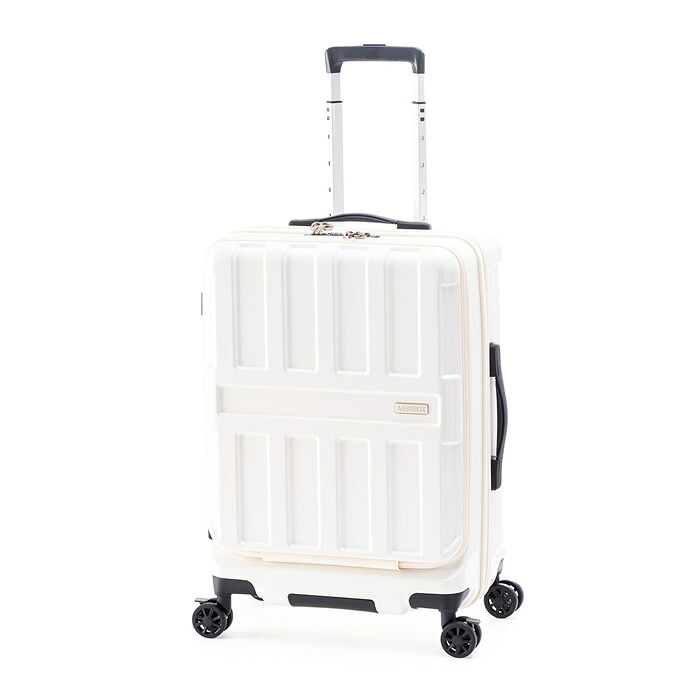 【返品OK!条件付】A.L.I ハードキャリーケース MAXBOX FrontOpen 5~7泊 55L ALI-8511-22-VN バニラホワイト アジア・ラゲージ スーツケース 手荷物預け無料サイズ フロントオープンタイプ 17インチPC収納【KK9N0D18P】|家電と雑貨のemon(えもん)