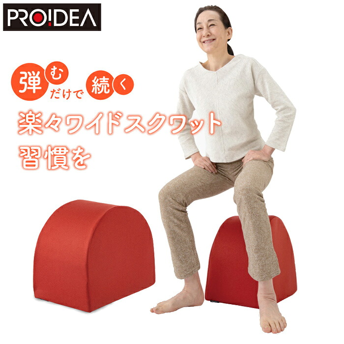【返品OK!条件付】ドリーム プロイデア エクササイズクッション ワイドスクワットホッパー D-0070-4139-02 ベイクドレッド 運動クッション エクササイズ お腹 お尻 太もも 背中 スクワット運動 筋肉 ストレッチ ミニスツール【KK9N0D18P】